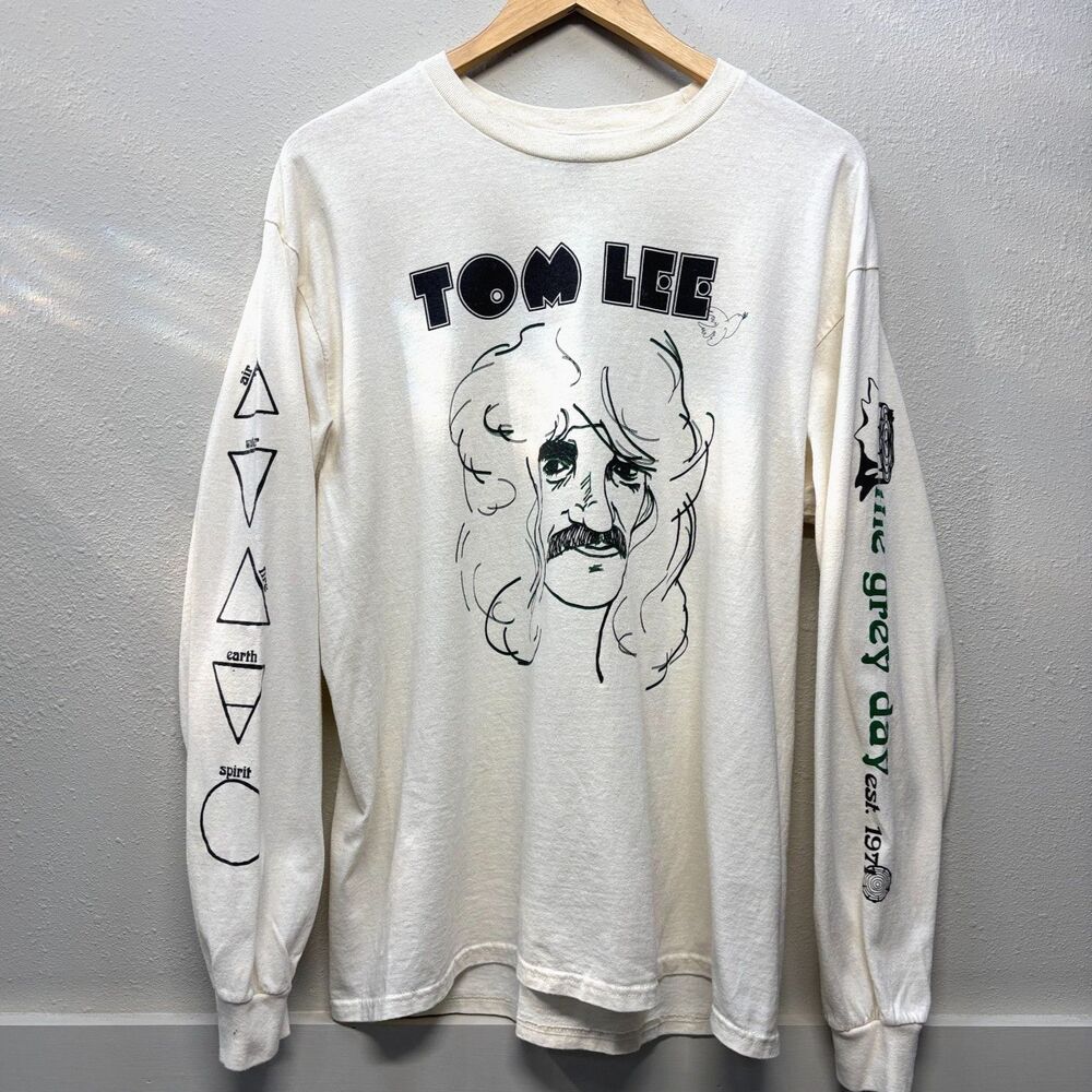 Vtg Tom Lee Do Your Thing Be Yourself Shaka Long Sleeve T-Shirt Grey Day Size L